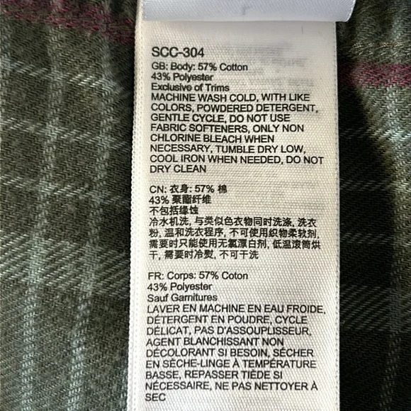 Marmot Bridget Long sleeve green flannel shirt women's size large - Picture 6 of 6